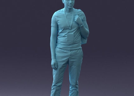Male Bus/train Driver With Bag Figure