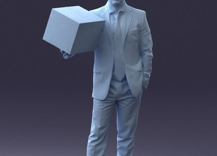 Smart Male With Box Figure