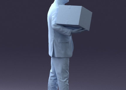 Smart Male With Box Figure
