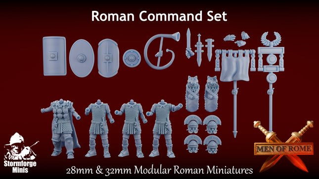 Men of Rome: Roman Command Group 28-32mm Modular Miniatures