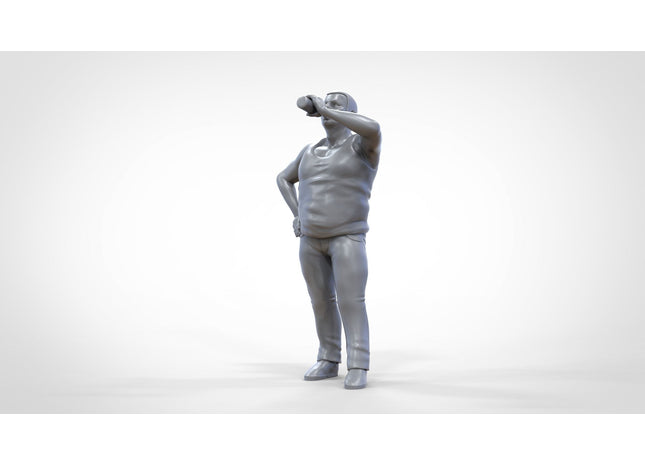 Large Male Drinking From Bottle/drunk Figure