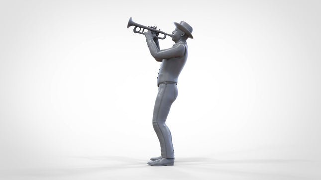 Male Playing Trumpet Figure