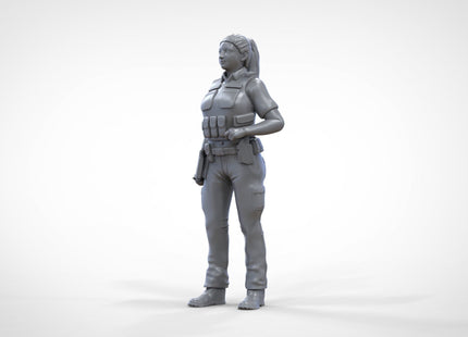 Armed Woman Police Officer Figure