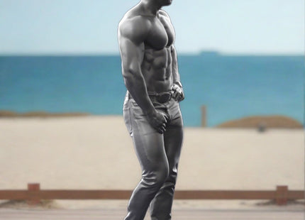 Young Male Bare Chested Walking Figure