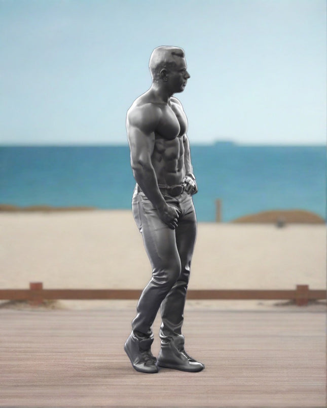Young Male Bare Chested Walking Figure
