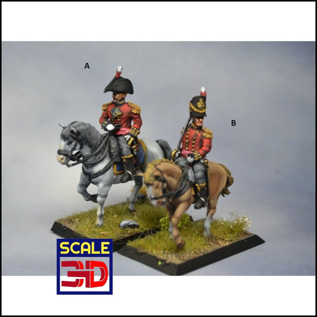 Napoleonic British Officers On Horses