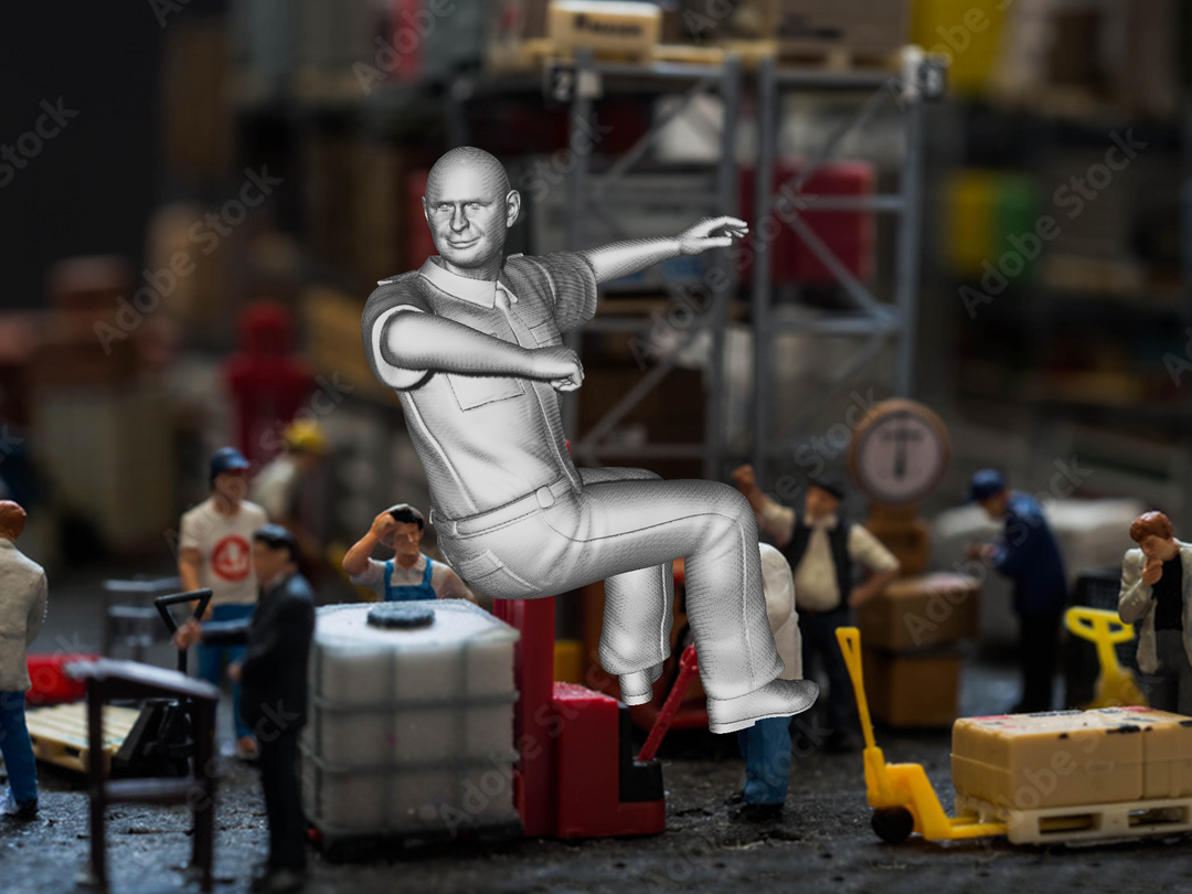 Mm160C Male Bus/Train Driver Looking Back Figure