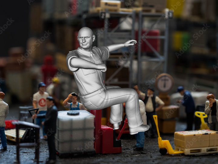 Mm160C Male Bus/Train Driver Looking Back Figure