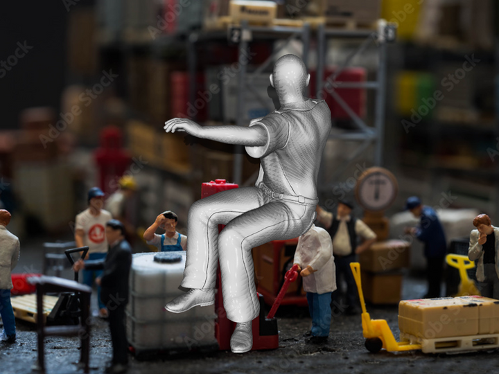Mm160C Male Bus/Train Driver Looking Back Figure