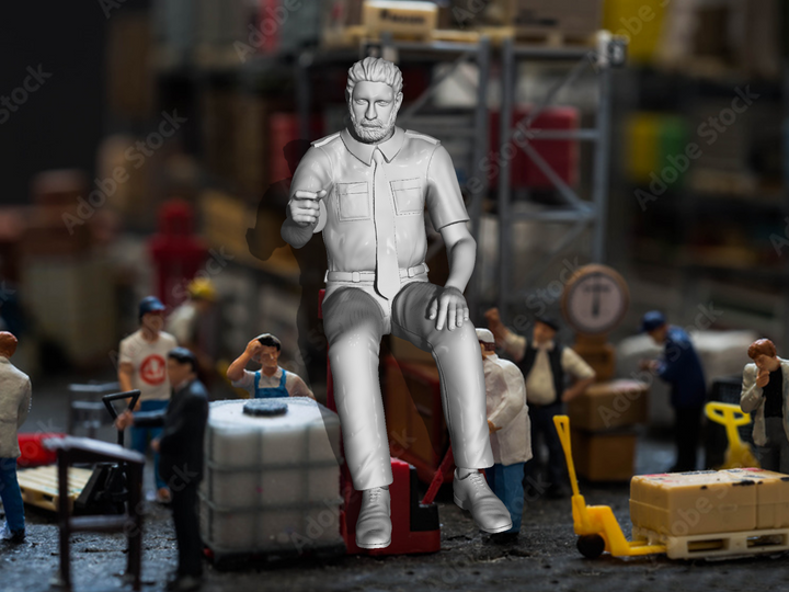 Mm160A Male Bus/Train Driver With Beard Figure