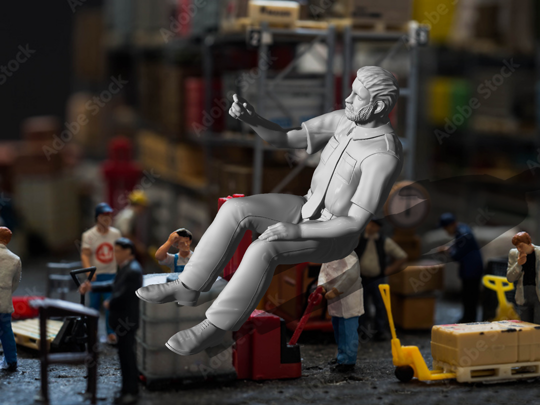 Mm160A Male Bus/Train Driver With Beard Figure
