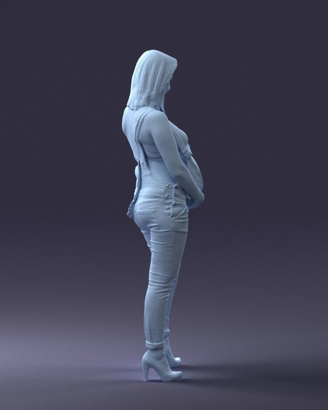 Young Pregnant Girl Showing Baby Bump Figure