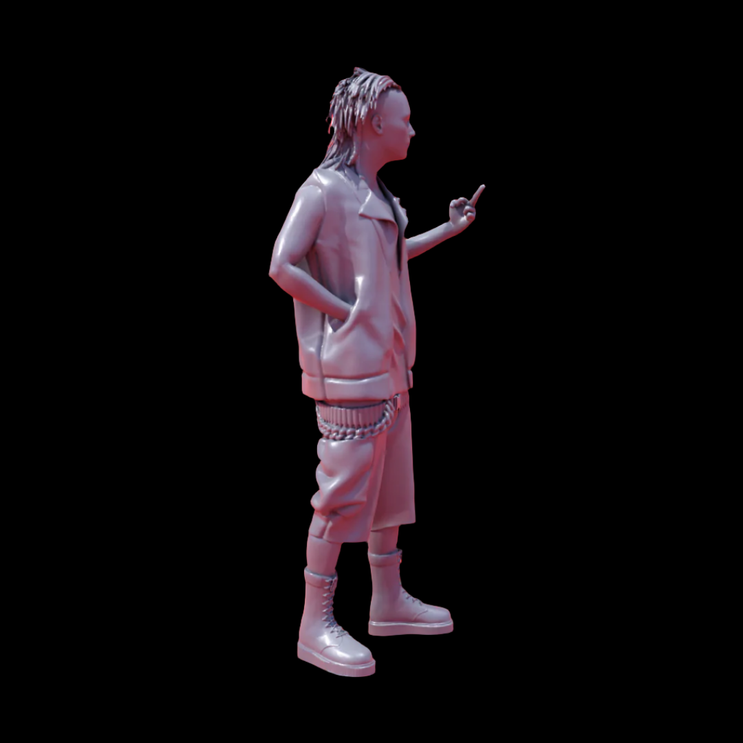 Mm725 Young Teen With Shaved Head Punk Style Figure