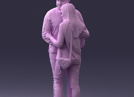 Young Couple Hugging Figure