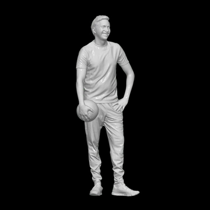 S3Ds0087 Male With Football Figure