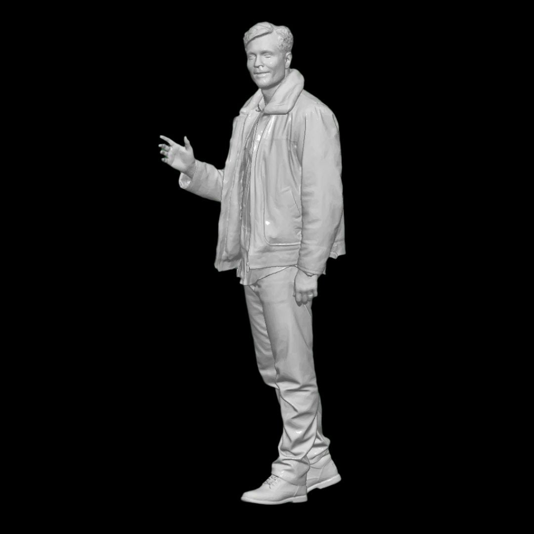 S3Ds0089 Male With Leather Jacket Figure