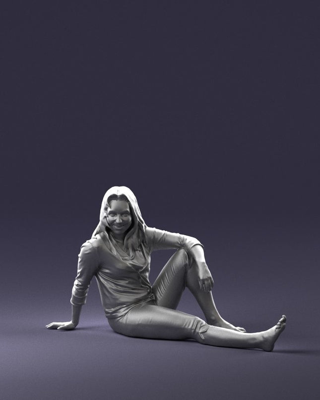 Girl Sitting On Floor Figure
