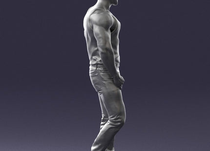 Body Builder In T-Shirt Posing Figure