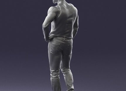 Body Builder In T-Shirt Posing Figure