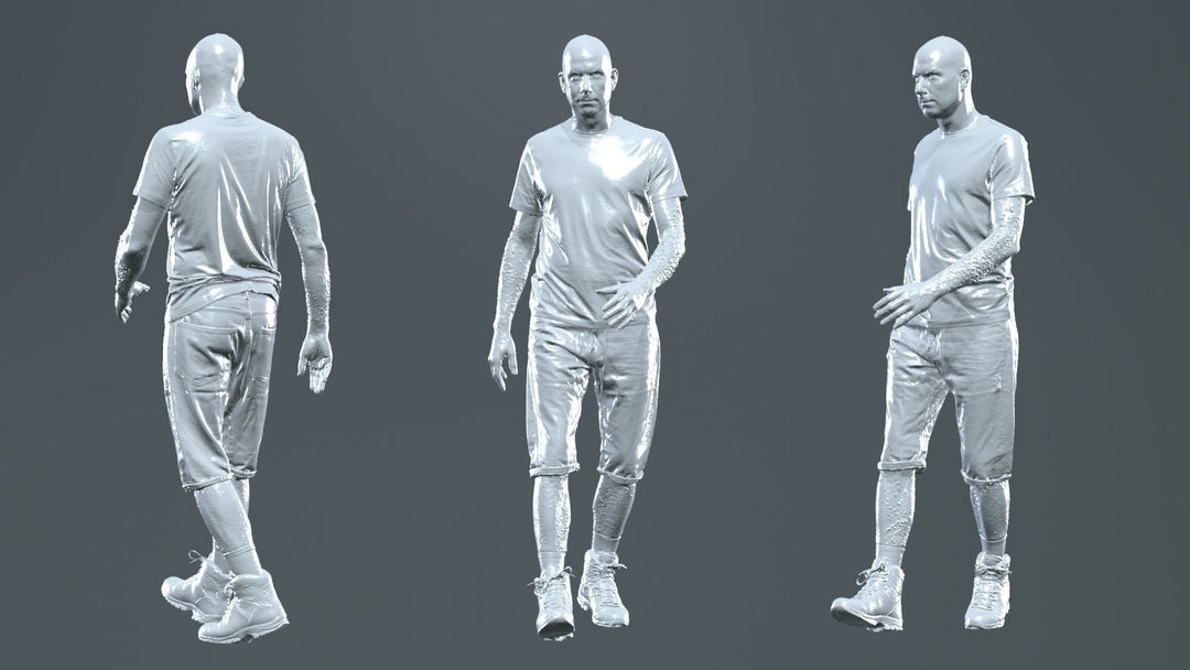 S3Ds0103 Man Walking In Summer Clothes Figure