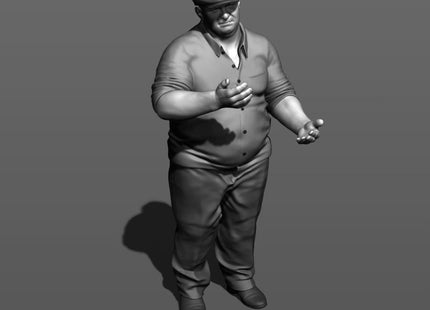 Large Male In Flat Cap Gesturing With Hands Figure