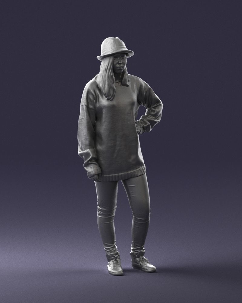 Trendy Girl In Hat Figure