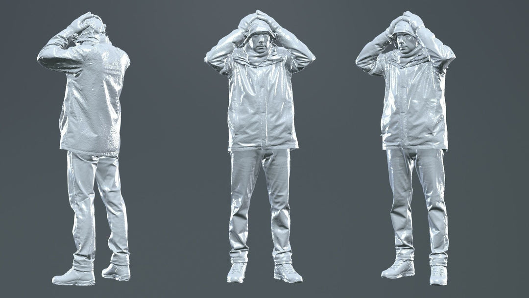 S3Ds0104 Man In Winter Clothes Figure