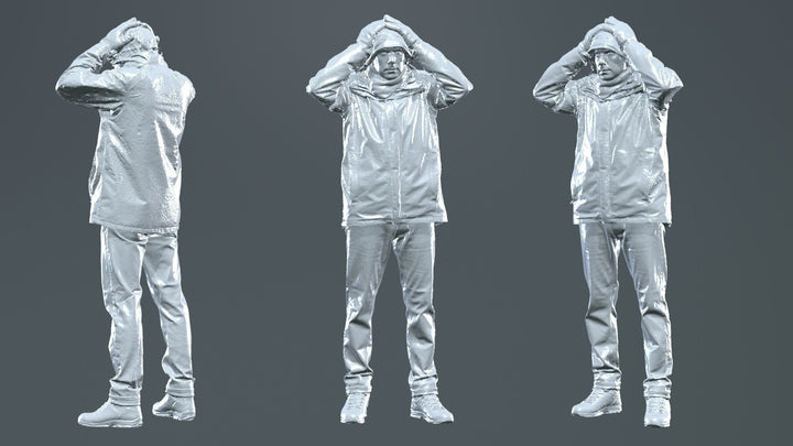 S3Ds0104 Man In Winter Clothes Figure