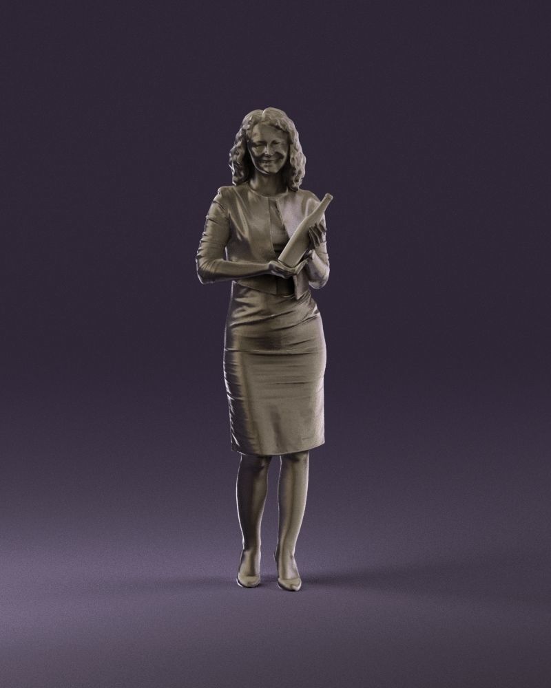 Girl With Wine Bottle In Dress Figure
