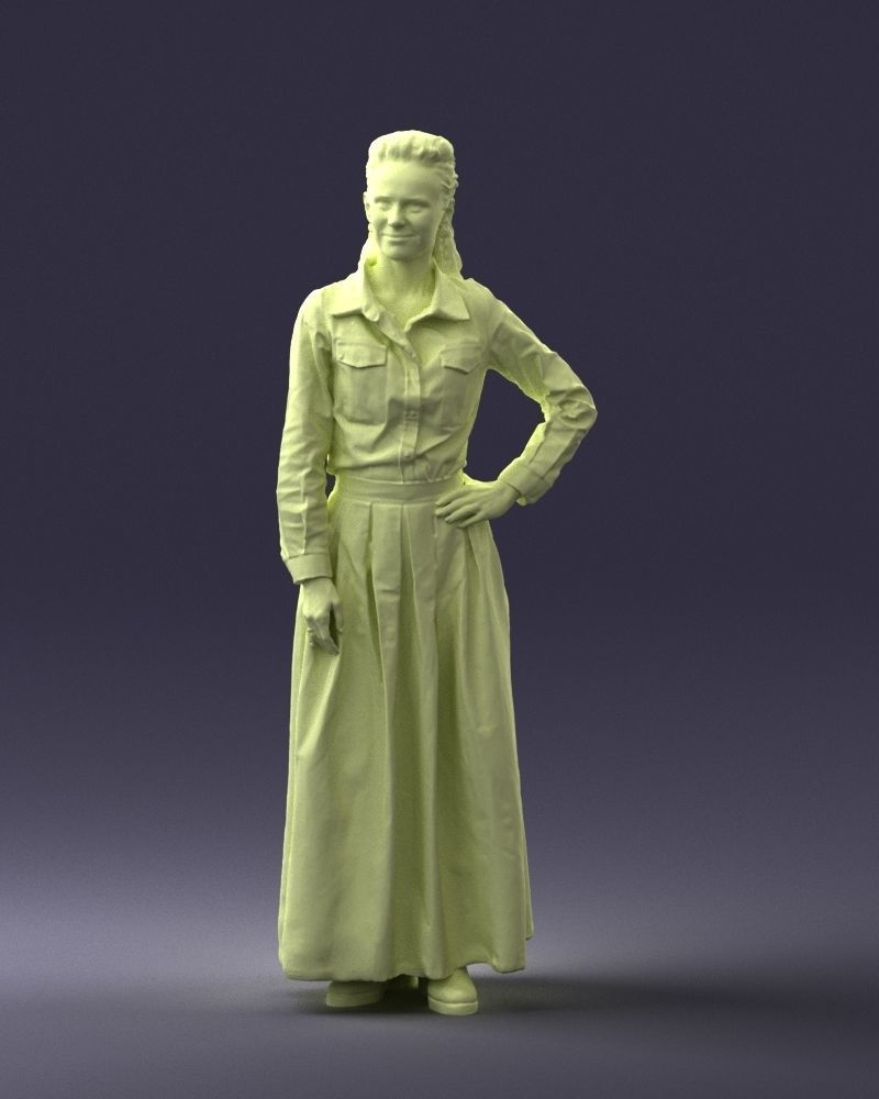 Female In Long Denham Dress Figure
