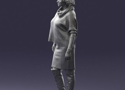 Female In Skirt And Wearing Long Boots Figure