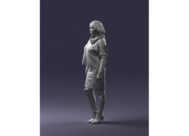 Female In Skirt And Wearing Long Boots Figure