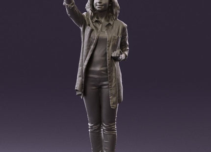 Girl With Hand Up Fist/salute Figure
