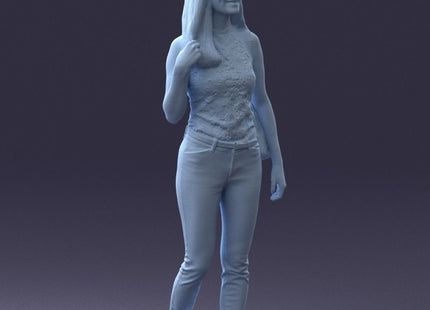Female In Summer Clothes With Shoulder Bag Figure