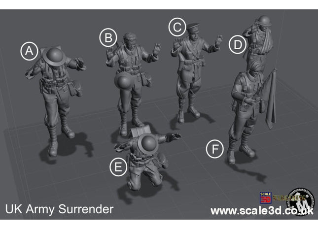 Ww1 British Soldiers Surrendering 1\6 1:72 / A Figure
