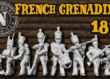 28Mm Napoleonic French Grenadiers 1:56 / Set Of 8 Wargaming