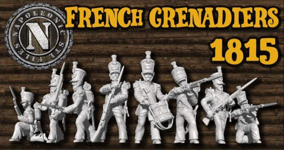 28Mm Napoleonic French Grenadiers 1:56 / Set Of 8 Wargaming