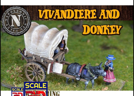 28Mm Napoleonic Vivandiere Cart & Donkey Wargaming