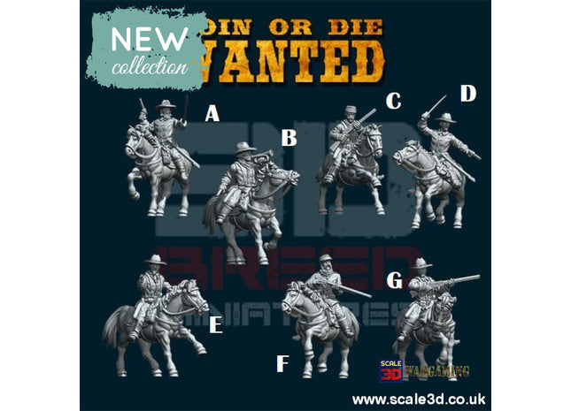 7Th Cavalry Riders 32Mm / A Figure