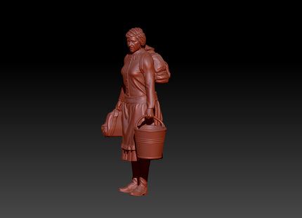 MM589 1940's Lady with bags and Bucket