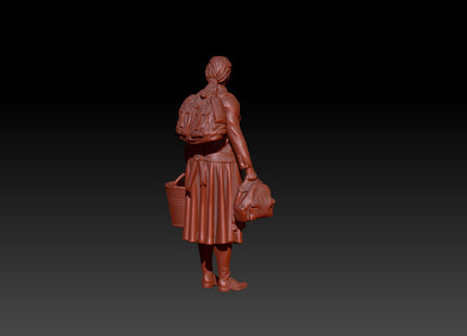 MM589 1940's Lady with bags and Bucket