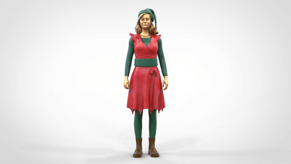 Mm581 Female Figure Dressed As Christmas Elf