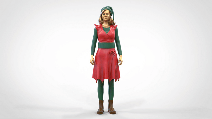 Mm581 Female Figure Dressed As Christmas Elf