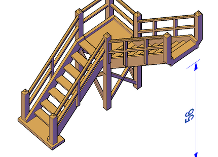 Wooden Stairs platform extension - RC-215#-A-76