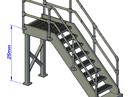 Metal Stairs straight platform - RC-220#-E-76