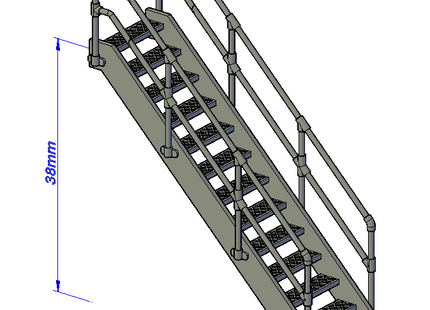 Metal Stairs no platform - RC-220#-A-76