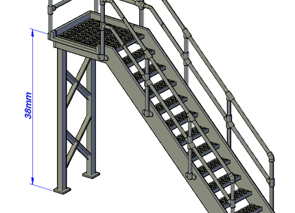 Metal Stairs left platform - RC-220#-L-76