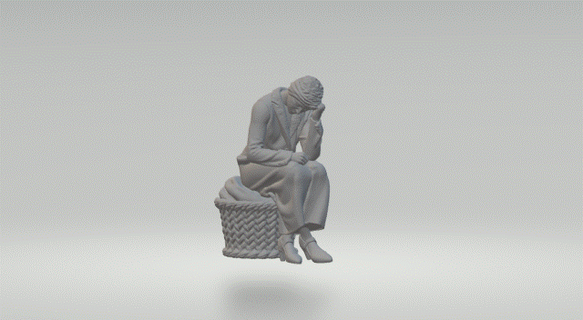Mm566 1940’S Style Female Sitting On Basket Figure